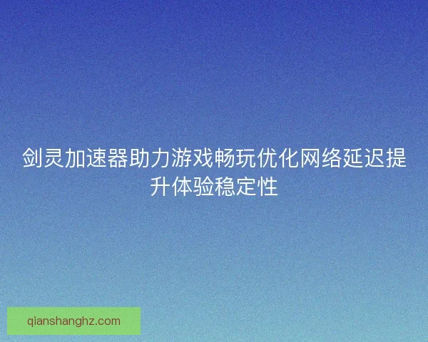 剑灵加速器助力游戏畅玩优化网络延迟提升体验稳定性